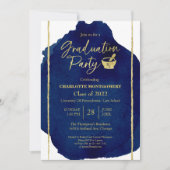 Invitation Bleu Abstrait Pharmacy School Graduation Party (Devant)