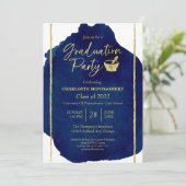 Invitation Bleu Abstrait Pharmacy School Graduation Party (Debout devant)