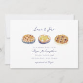 Invitation Bleu amour et à la main à la tarte Fête des mariée (Devant)
