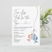 Invitation Bleu amusant Deux Poissons De Moins Dans Le Fiança (Debout devant)