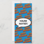 Invitation Bleu amusant Moderne Anniversaire de fête Comique  (Dos)