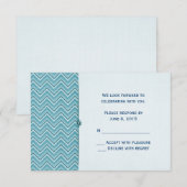 Invitation Bleu Aqua Chevron RSVP (Devant / Derrière)