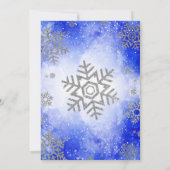 Invitation Bleu Aquarelle Baby shower de Noël (Dos)