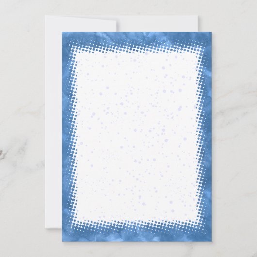 Invitation Bleu Aquarelle Bordure Vide Texte personnalisé (Devant)