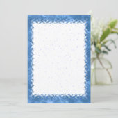 Invitation Bleu Aquarelle Bordure Vide Texte personnalisé (Debout devant)