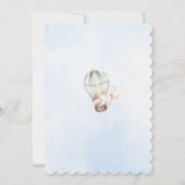 Invitation Bleu Aquarelle Chaud Boulon à air chaud Anniversai (Dos)