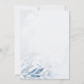 Invitation Bleu Aquarelle Feuille Fleurs d'engagement (Dos)