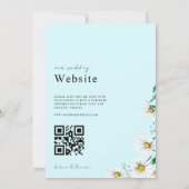 Invitation Bleu Aquarelle Fleur sauvage QR Code Mariage (Dos)
