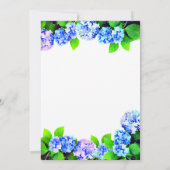 Invitation Bleu aquarelle Floral fête d'anniversaire (Dos)