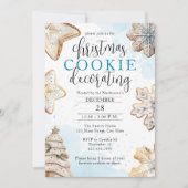 Invitation Bleu Aquarelle glace Cookie Décoration (Devant)
