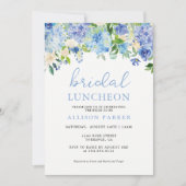 Invitation Bleu aquarelle Hydrangea Floral Bridal Luncheon (Devant)