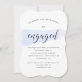 Invitation Bleu Aquarelle Swatch Mariage d'engagement (Devant)