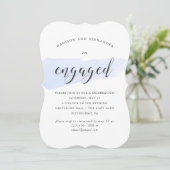 Invitation Bleu Aquarelle Swatch Mariage d'engagement (Debout devant)