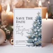 Invitation Bleu Arbre de Noël Baubles Argent Enregistrer la d