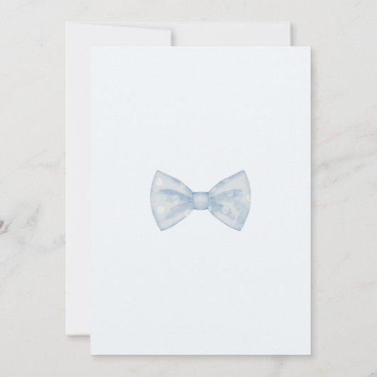 Invitation Bleu arc cravate c'est garçon baby shower invitati (Dos)