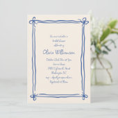 Invitation Bleu Arc Décoration de Mariage aux Bleuets (Debout devant)