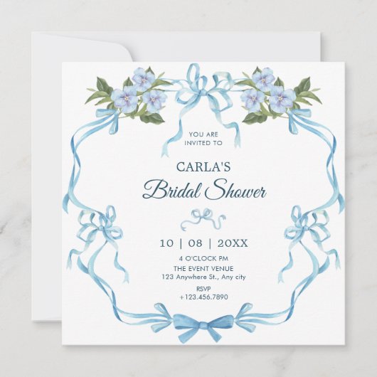 Invitation Bleu arc-en-ciel (Devant)