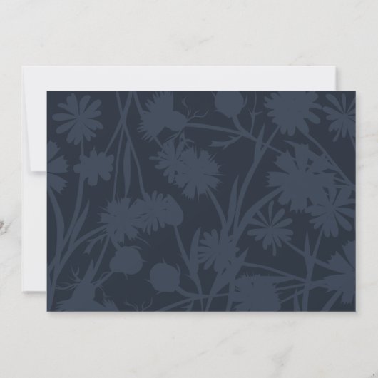 Invitation Bleu ardoise, mariage gris bleu Enregistrer la dat (Dos)