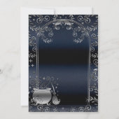 Invitation Bleu Argent Bouche Magique Whimsical Halloween Par (Dos)