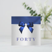 Invitation Bleu, argent et diamants 40e anniversaire (Debout devant)