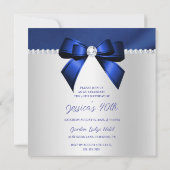 Invitation Bleu, argent et diamants 40e anniversaire (Dos)