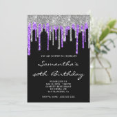 Invitation Bleu Argent Parties scintillant violet Drivers Noi (Debout devant)