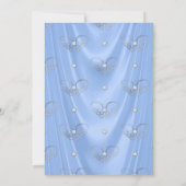 Invitation Bleu Argent Peau Claire Bébé Ange (Dos)