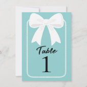 Invitation Bleu Avec Des Perles Blanc Vaches Coquette Numéro  (Dos)