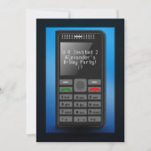 Invitation Bleu avec Téléphone cellulaire Ado Anniversaire Fê (Devant)