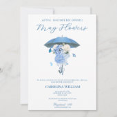 Invitation Bleu Avril Douches Apportent le Baby shower de Fle (Devant)