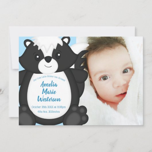 Invitation Bleu Baby shower (Devant)