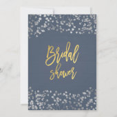 Invitation Bleu Baby's Breath Moderne Mariage Dorure sur Papi (Dos)