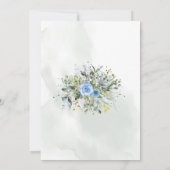 Invitation Bleu Balloon Eucalyptus baby shower verdoyant (Dos)