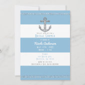 Invitation Bleu barbeau et rayures blanches Ancrage Diamant (Devant)