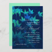 Invitation Bleu bat mitzvah Feuille (Devant / Derrière)