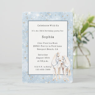 Invitation Bleu Bébé Faux Anniversaire Paillettes