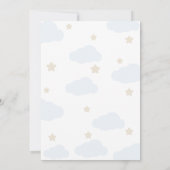 Invitation Bleu Beige moderne fille avec baby shower Ballons (Dos)