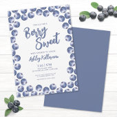 Invitation Bleu Berry Baby shower doux