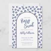 Invitation Bleu Berry Baby shower doux (Devant)