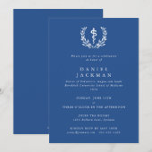 Invitation Bleu/Blanc Asclepius Médicale School Graduation (Devant / Derrière)