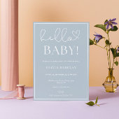 Invitation Bleu blanc bébé garçon douche