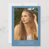 Invitation Bleu blanc cadre pharmacie fête de graduation (Dos)