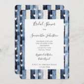 Invitation Bleu Blanc Denim Fête des mariées Cardières (Devant / Derrière)