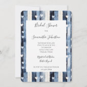 Invitation Bleu Blanc Denim Fête des mariées Cardières (Devant)