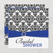 Invitation bleu, blanc, et noir de Fête de la (Devant / Derrière)