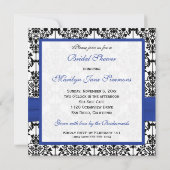 Invitation bleu, blanc, et noir de Fête de la (Dos)