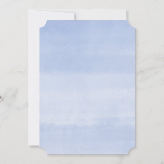 Invitation Bleu blanc fleurons or garçon baptême (Dos)