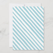 Invitation Bleu blanc fleurs petit citrouille bébé garçon dou (Dos)