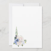 Invitation Bleu Blanc Floral Arc Mariage après la fête (Dos)