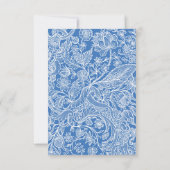 Invitation Bleu blanc floral classique mariage (Dos)